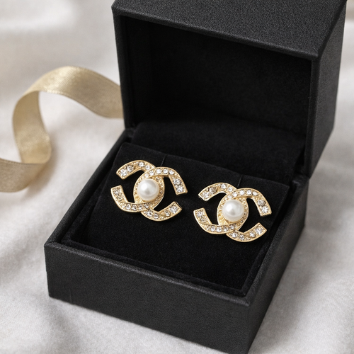 CC Pearl & Crystal Inspired Stud Earrings